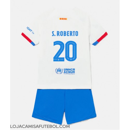 Camisa de Futebol Barcelona Sergi Roberto #20 Equipamento Secundário Infantil 2023-24 Manga Curta (+ Calças curtas)